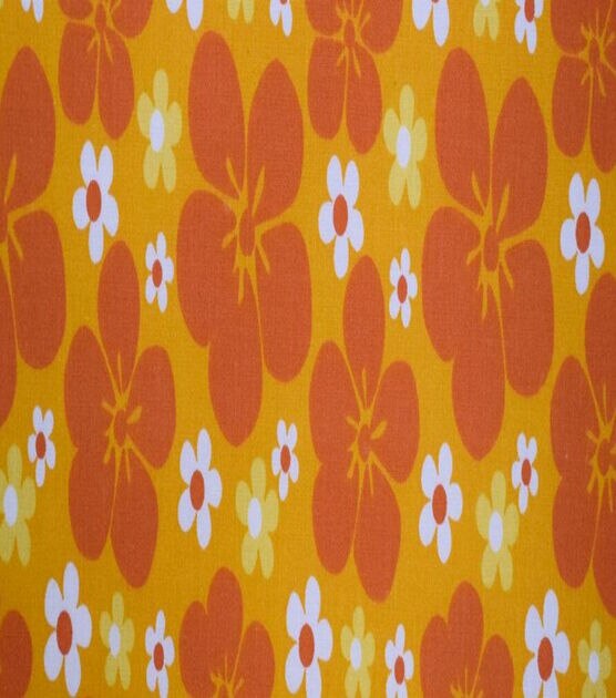 Orange & White Floral Quilt Cotton Fabric by Quilter's Showcase, , hi-res, image 2