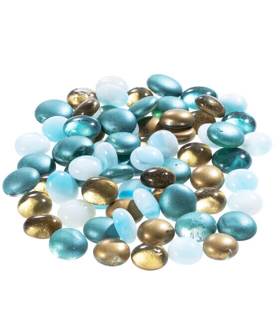 1lb Gold & Blue Glass Gems Mix by Bloom Room
