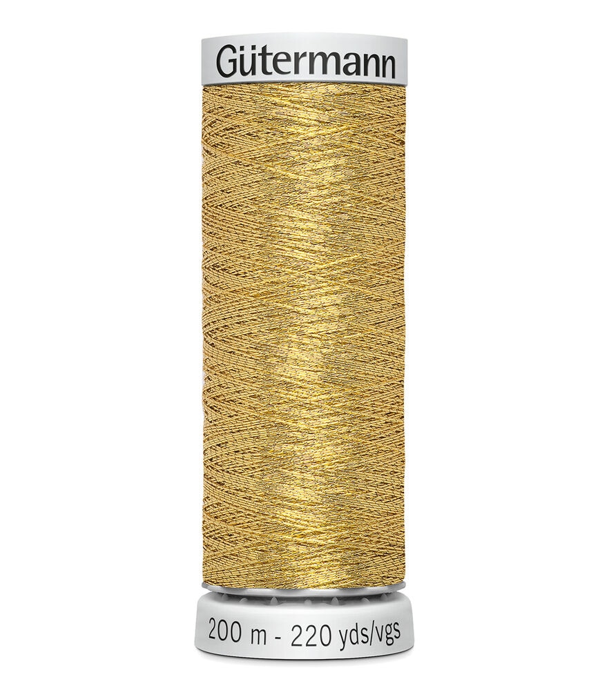 Gutermann 200M Metallic Dekor Thread, Gold, swatch