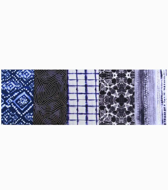18" x 21" Dark Blue 1 Cotton Fabric Quarters 5ct by Keepsake Calico, , hi-res, image 2