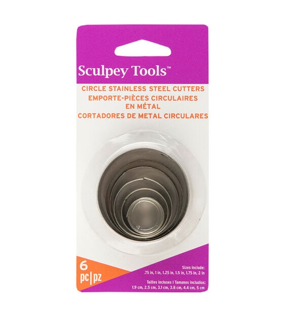 Sculpey 6pc Circle Graduated Stainless Steel Cutters