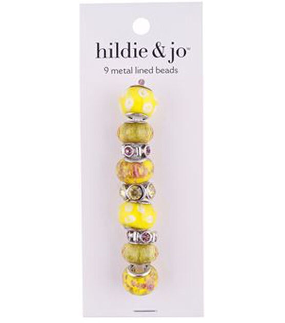 15mm Yellow Metal Lined Glass Beads 9ct by hildie & jo