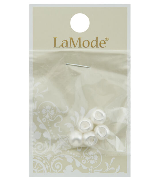 La Mode 1/4" White Pearl Buttons 5pk