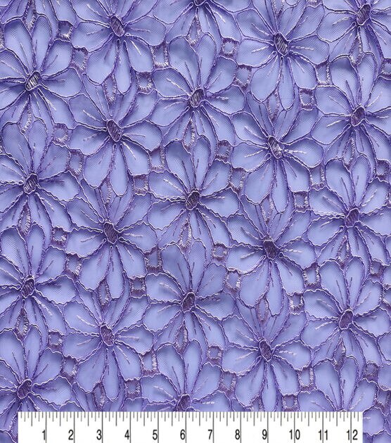 Purple Corded Flowers Mesh Fabric by Sew Sweet, , hi-res, image 4
