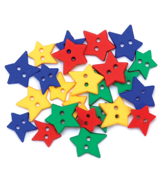 Favorite Findings 24ct Matte Primary Stars 2 Hole Buttons