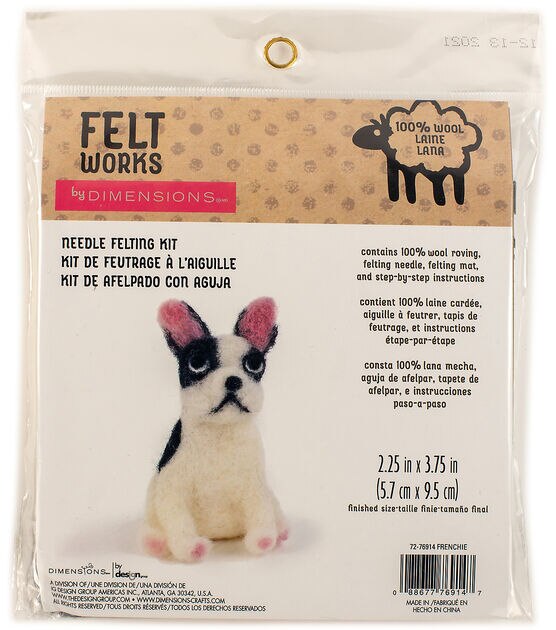 Dimensions 4" Frenchie Wool Roving Needle Felting Kit