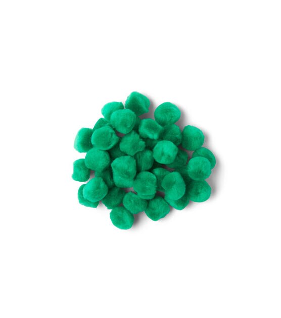 Green Pom Poms, 80 Pieces