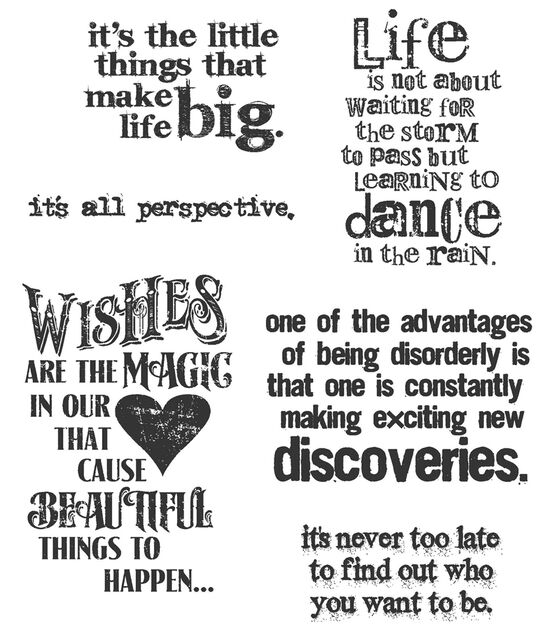 Tim Holtz 8.5" x 7" Good Thoughts & Wishes Cling Red Rubber Stamp Sheet