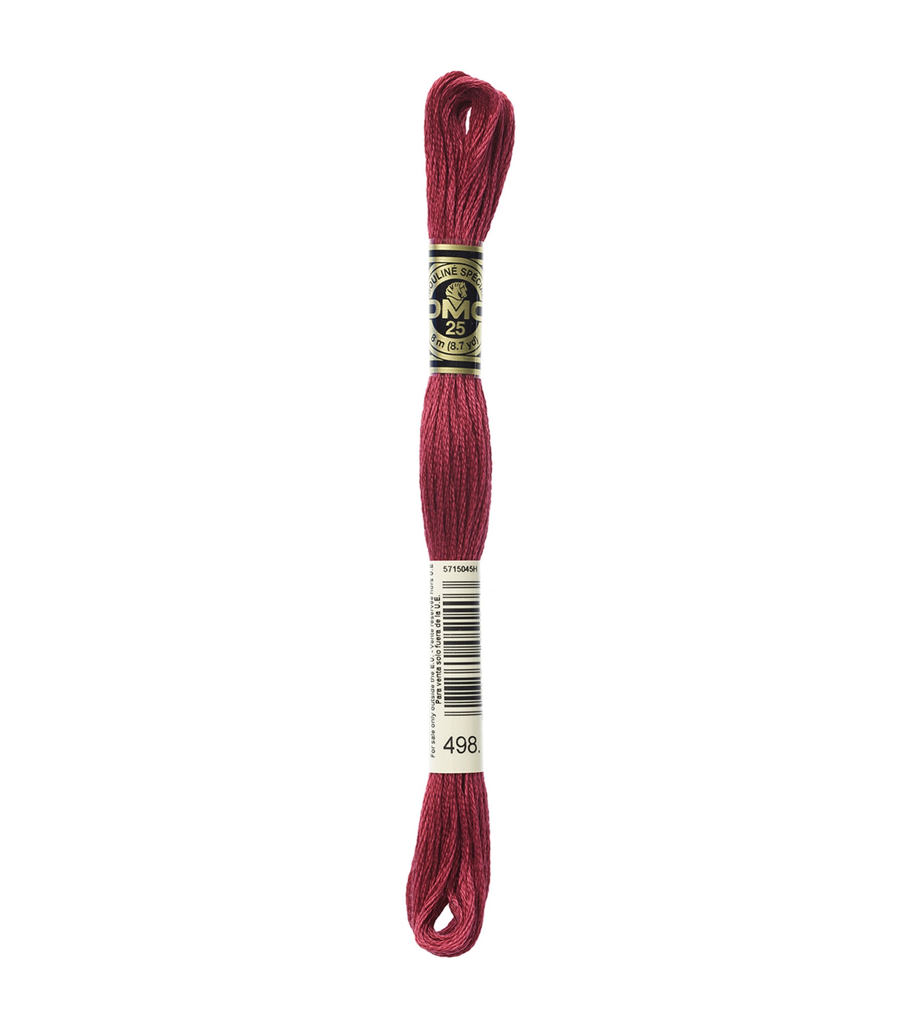 DMC 8.7yd Red & Oranges 6 Strand Cotton Embroidery Floss, 498 Dark X-mas Red, hi-res