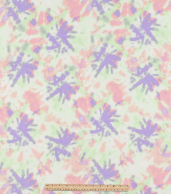 Purple & Pink Tie Dye Anti Pill Fleece Fabric, , hi-res, image 2