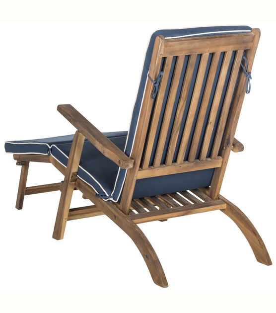 Safavieh 56" x 36" Natural & Navy Palmdale Outdoor Lounge Chair, , hi-res, image 6