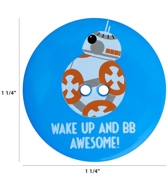 Disney 1 1/4" Star Wars BB8 & Wake Up 2 Hole Buttons 3pk, , hi-res, image 4