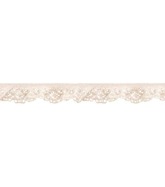 Wrights Stretch Ruffle Trim with Cluny Edge 0.75''x3' Natural, , hi-res, image 2