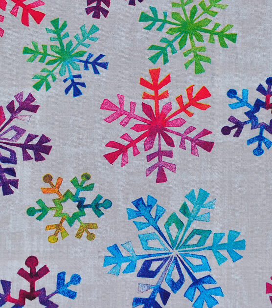 Bright Snowflakes Christmas Cotton Fabric, , hi-res, image 3