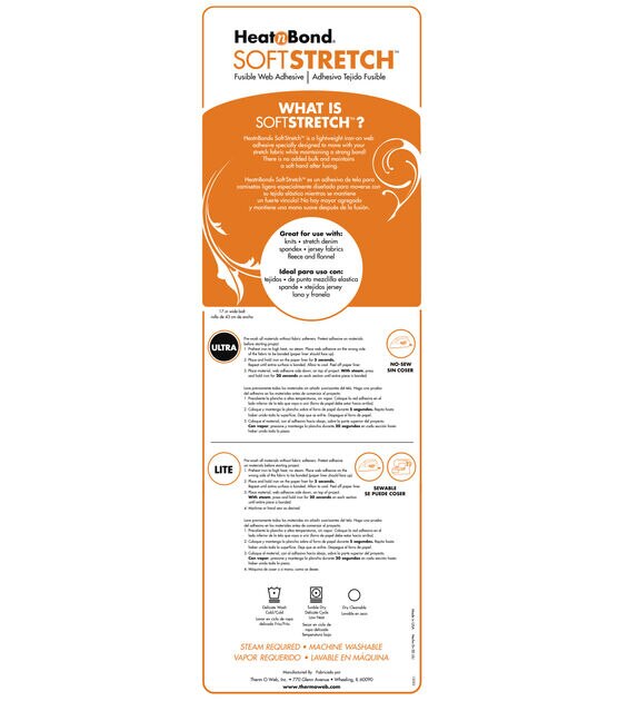 Heatnbond Soft Stretch Lite Iron-on Adhesive Bolt, 17 in x 20 yds