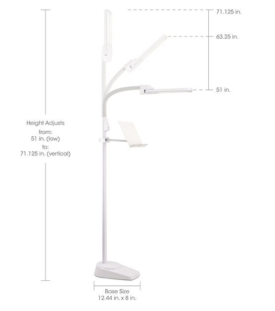 OttLite 62" Dual Shade Adjustable LED Floor Lamp With USB, , hi-res, image 6