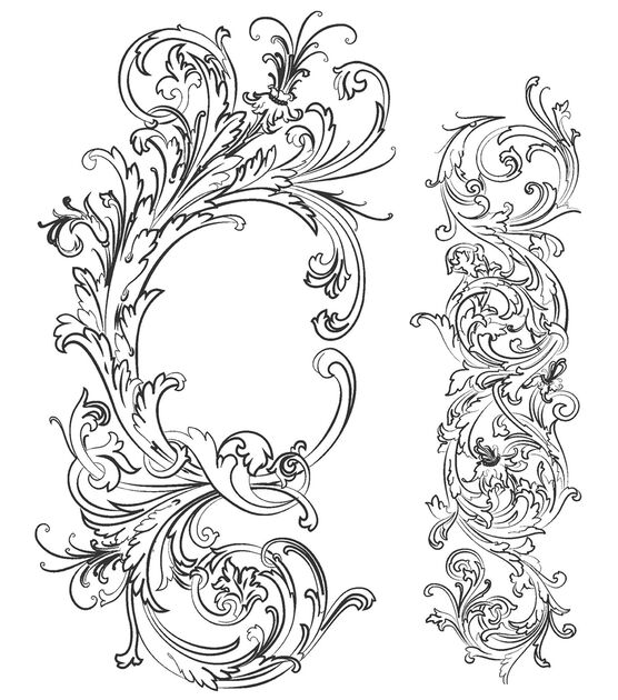 Tim Holtz 8.5" x 7" Fabulous Flourishes Cling Rubber Stamp Sheet