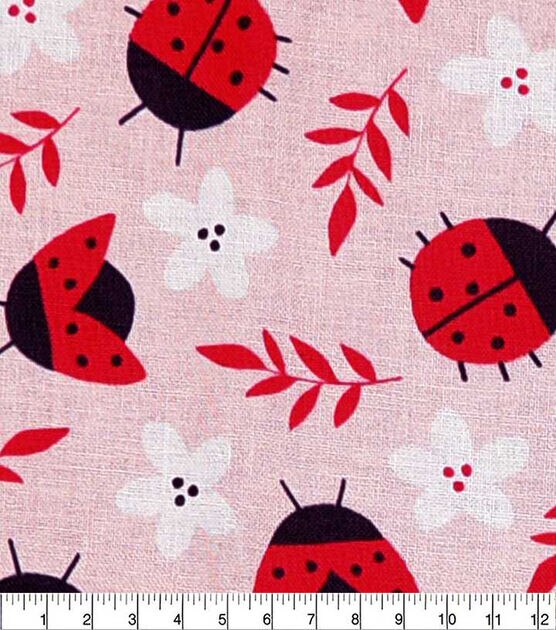 POP! Ladybugs Pink Novelty Print Cotton Fabric, , hi-res, image 2