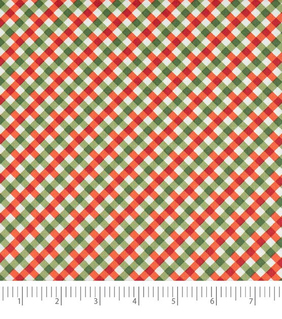 Singer Green & Red Gnome Plaid Christmas Cotton Fabric