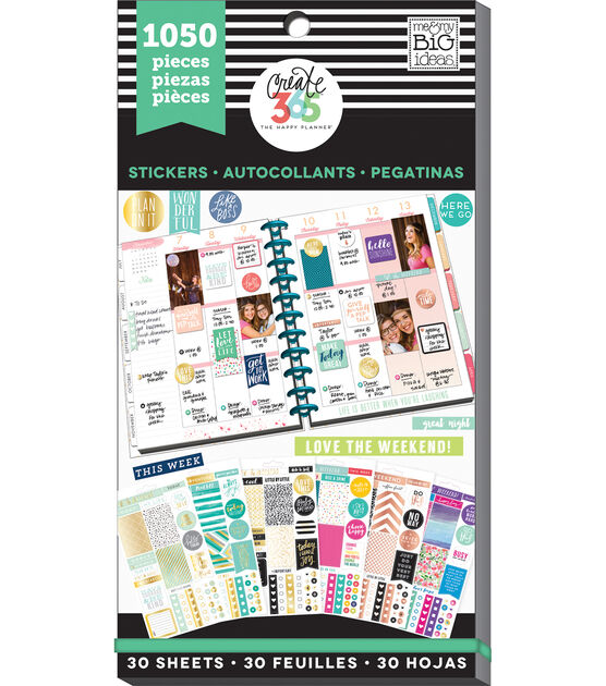 1050pc Colorful Life Happy Planner Sticker Pack