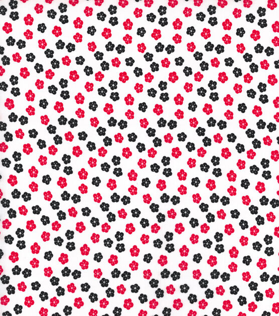 Red & Black Ditsy Daisies Quilt Cotton Fabric by Quilter's Showcase, , hi-res, image 2