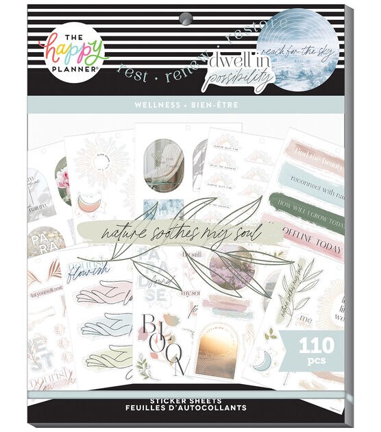 110pc Nature of Wellness Happy Planner Sticker Pack