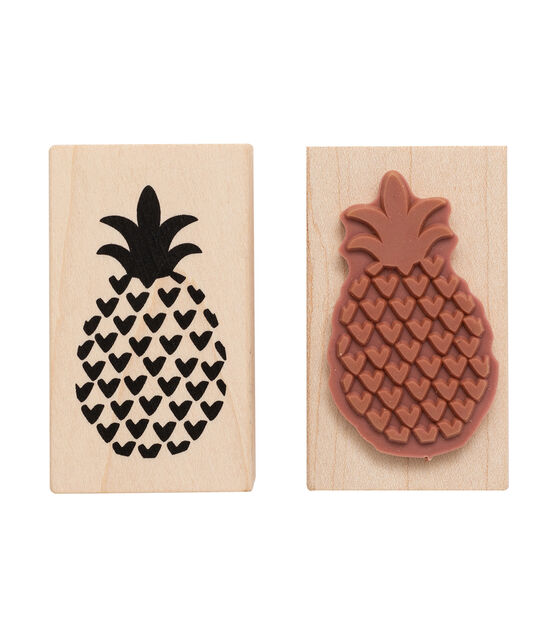 American Crafts Wooden Stamp Pineapple, , hi-res, image 2