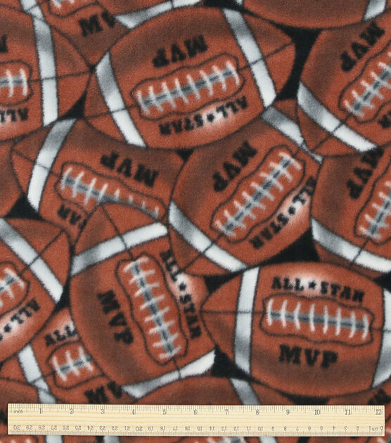 Footballs Anti Pill Fleece Fabric, , hi-res, image 3
