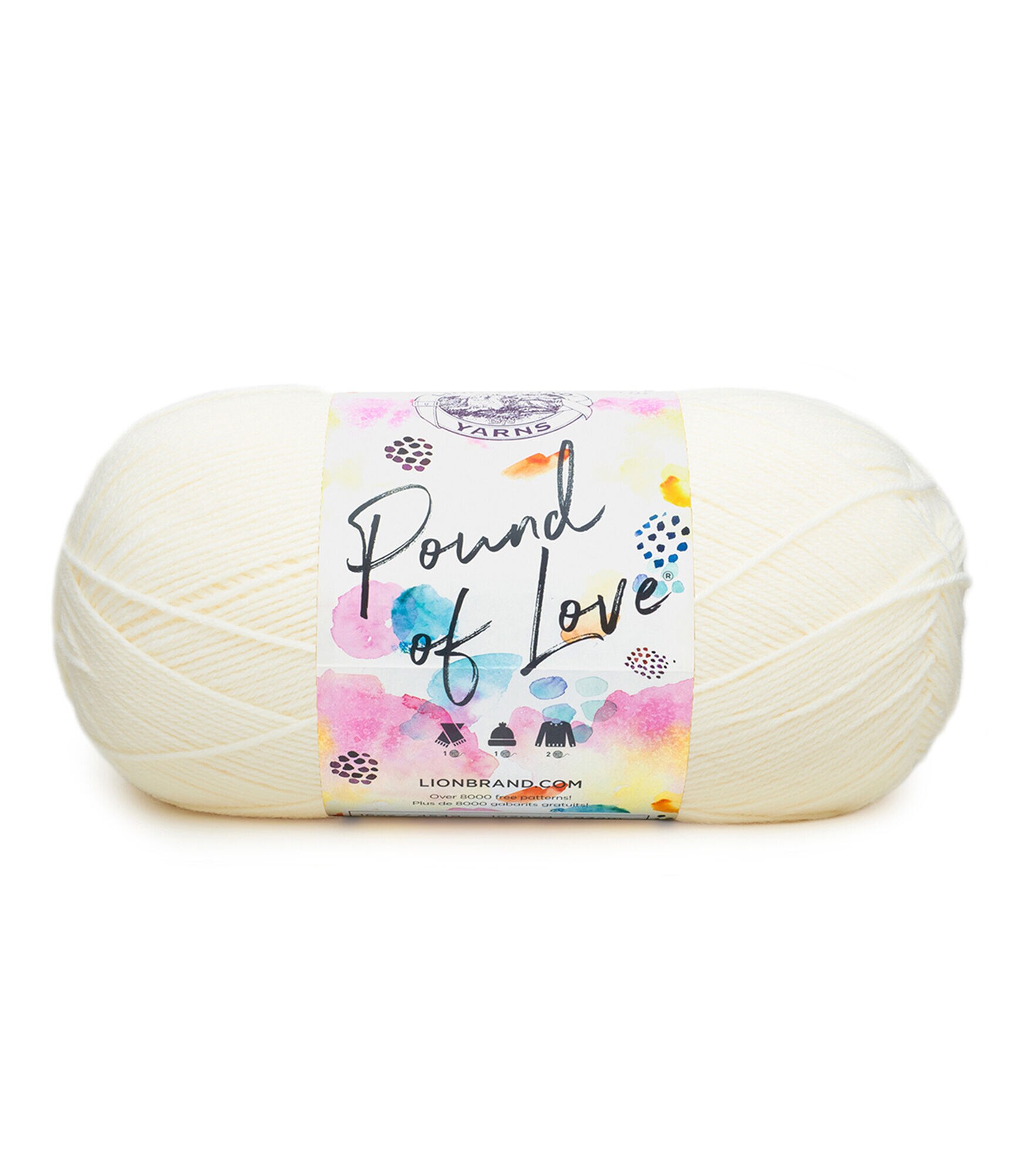 Lion Brand Pound Of Love 1020yds Worsted Acrylic Yarn, Antique White, hi-res