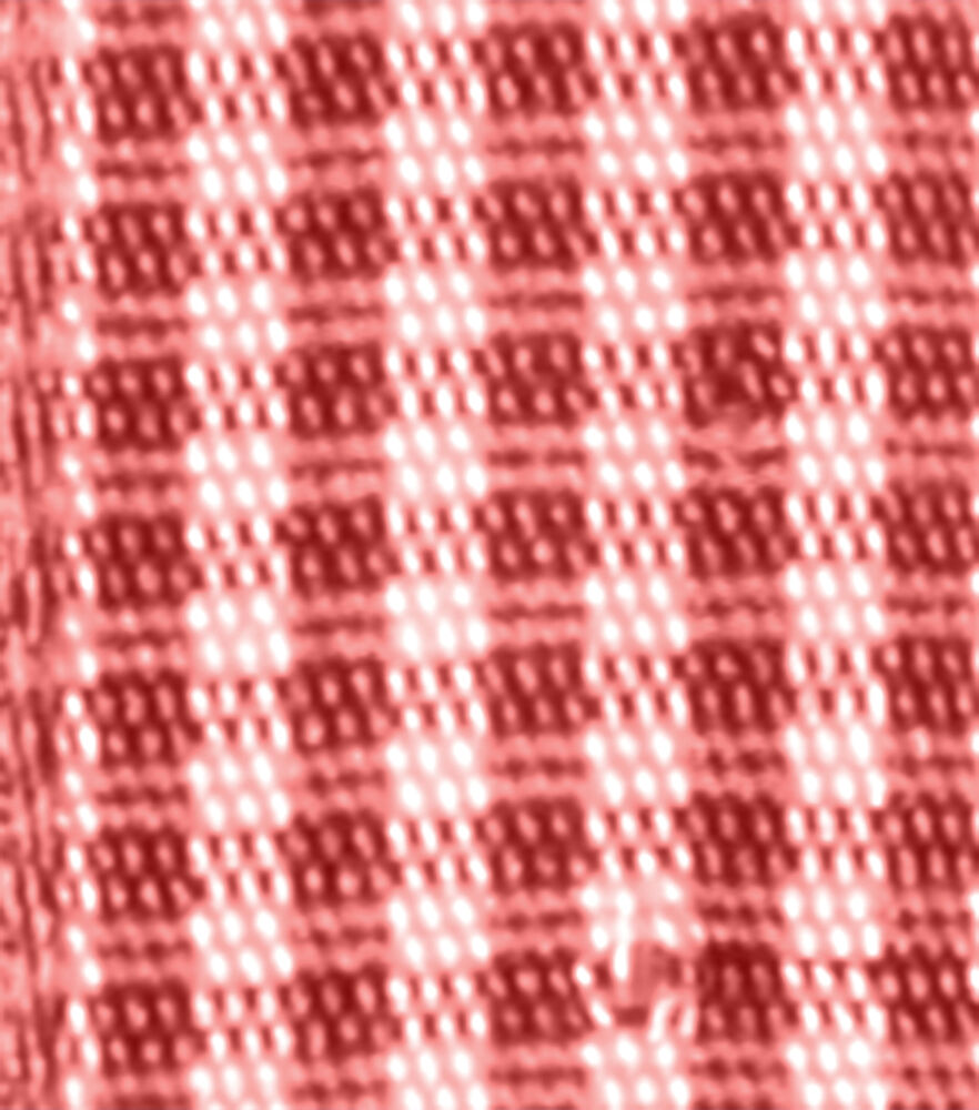 Offray 5/8" x 9' Microchecks Woven Ribbon, Red, swatch