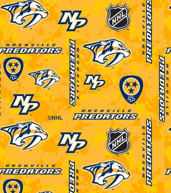 Nashville Predators Fleece Fabric Tossed Logos