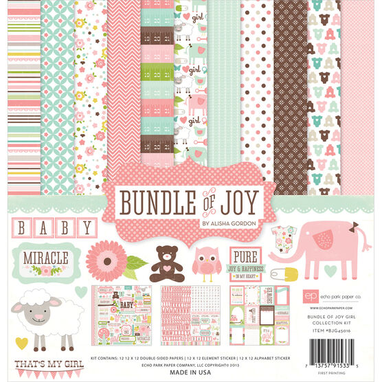 Echo Park Paper Company Bundle Of Joy Girl Collection Kit Baby Girl