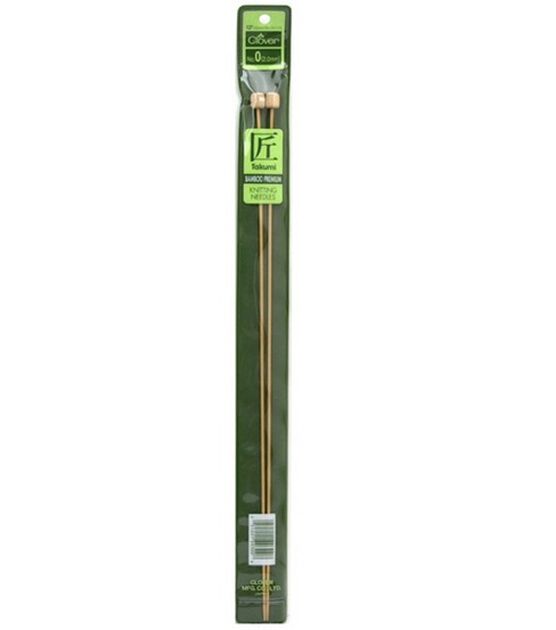 Clover 13" Size 0 Single Point Bamboo Knitting Needle Set