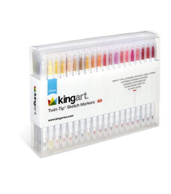 Kingart Studio Twin-Tip Sketch Markers Set 60pc