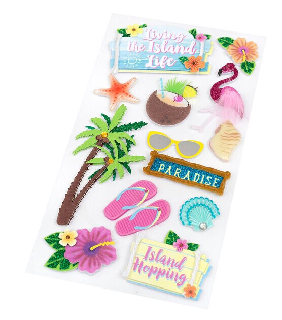 American Crafts Stickers Island Life, , hi-res, image 2