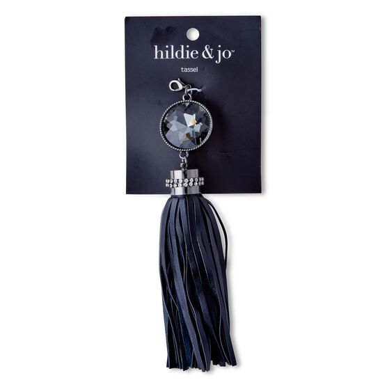 Silver & Black Tassel With Lobster Clasp by hildie & jo