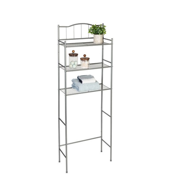 Honey Can Do 23" x 65" Satin Nickel 3 Tier Over The Toilet Space Saver