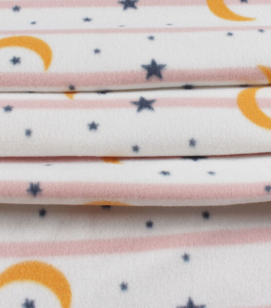 Moon and Stars Blizzard Fleece Fabric, , hi-res, image 2