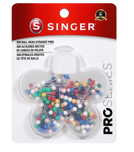 SINGER ProSeries Ball Head Straight Pins in Flower Case Size 17 300ct