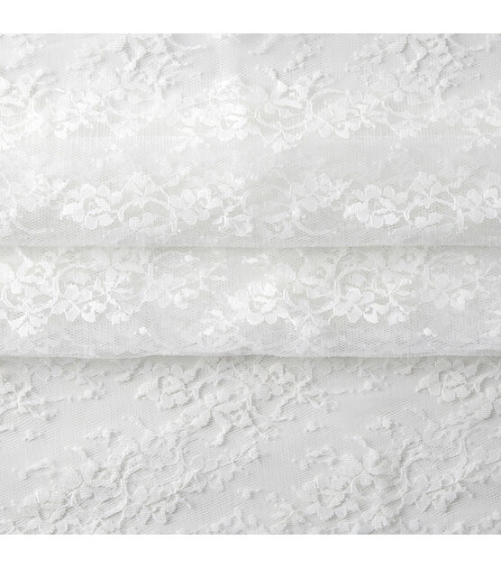 Bright White Chantilly Lace Fabric, , hi-res, image 2