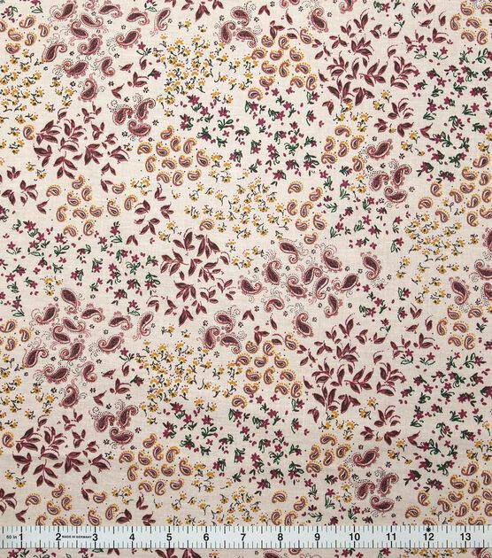 Paisley & Floral on Cream Quilt Cotton Fabric by Keepsake Calico