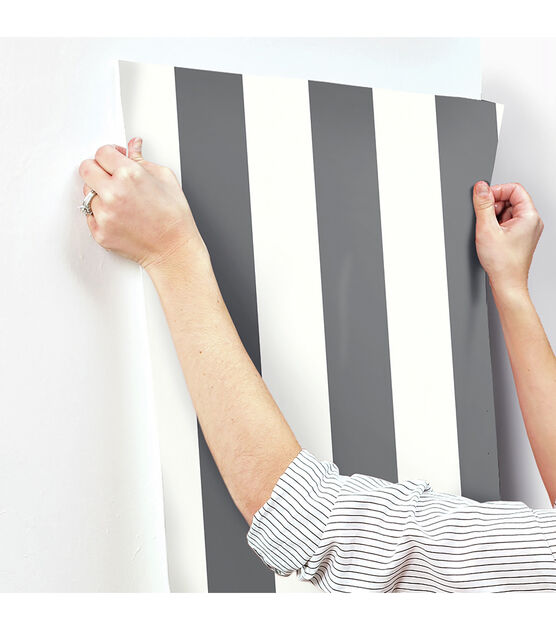 RoomMates Wallpaper Black Awning Stripe, , hi-res, image 10