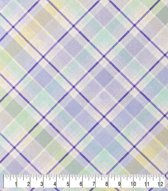 Purple Easter Plaid Easter Cotton Fabric, , hi-res, image 3