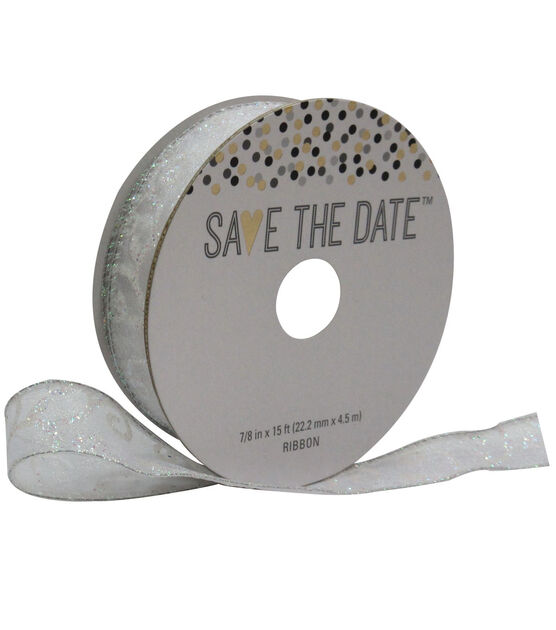 Save the Date 7/8'' X 15' Ribbon Iridescent Swirl