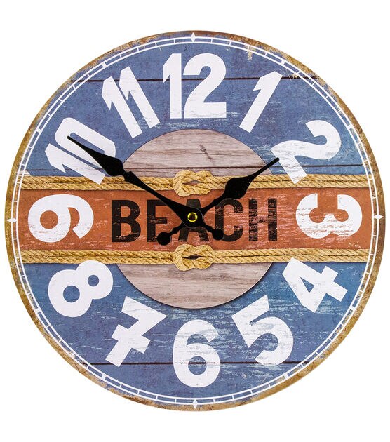Northlight 12" Battery Operated "Beach" Round Wall Clock