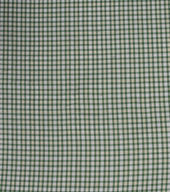Green & White Gingham Cotton Viscose Shirting Fabric, , hi-res, image 2
