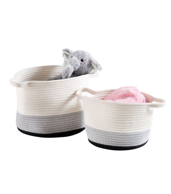 Honey Can Do 12" Nesting Cotton Rope Baskets 2ct