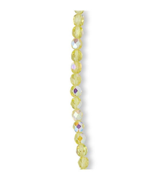 6mm Jonquil Aurora Borealis Polished Glass Bead Strand by hildie & jo, , hi-res, image 3