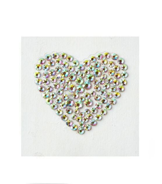 2 Rhinestone Heart Iron on Patch - Iron on Patches & Appliques - Crafts & Hobbies