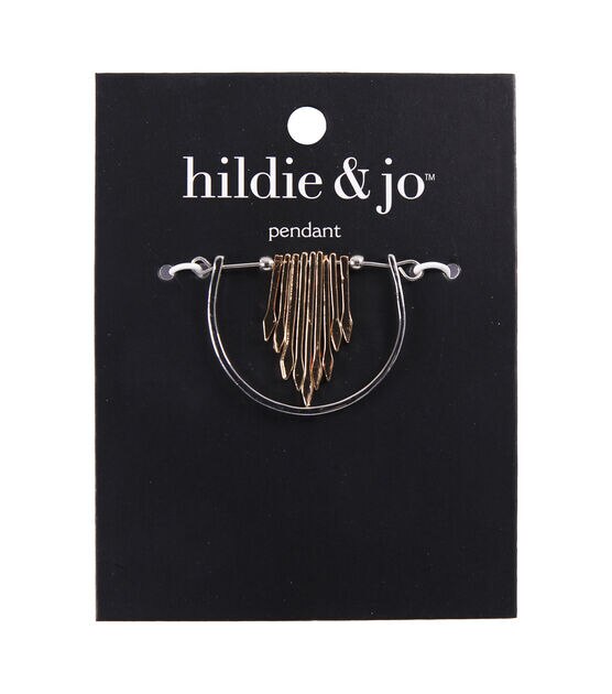 Silver Half Circle With Gold Arrow Pendant by hildie & jo